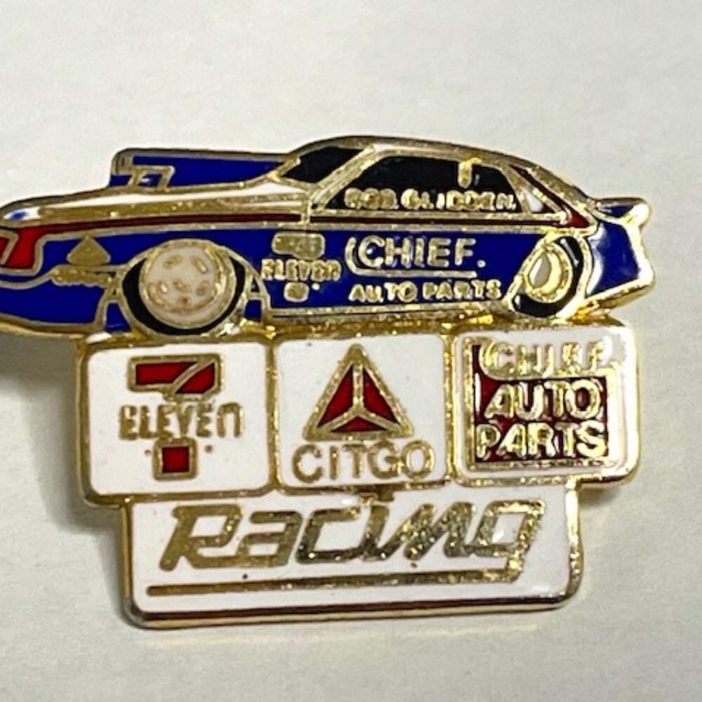VTG 7 Eleven Citgo Racecar Sponsorship Bob Glidden Lapel Promo Hat Vest Pin